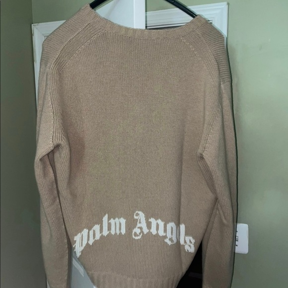 PALM ANGELS CURVED LOGO BLEND KNIT SWEATER - Picture 3 of 7